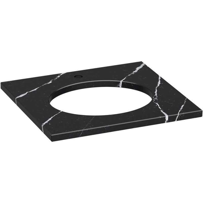 Silestone Quartz 25-In Vanity Top With Oval Cutout, Eternal Marquina