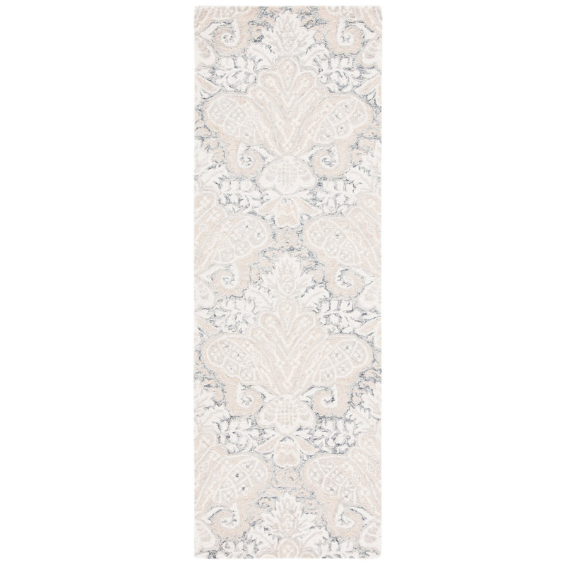 Tapis ikat en laine et coton touffeté à la main Hoadley, Tapis de couloir 2 pi 3 po x 7 pi