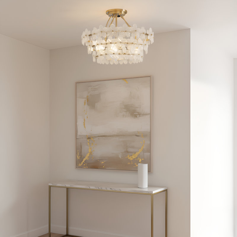 Wright 4-Light Brushed Gold Semi-Flush Mount