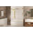 Frameless Shower Door 60 "W X 60" H, 1/4 "(6 Mm) Clear Tempered Glass, Explosion Proof Film, Stainless Steel Handle-116077779