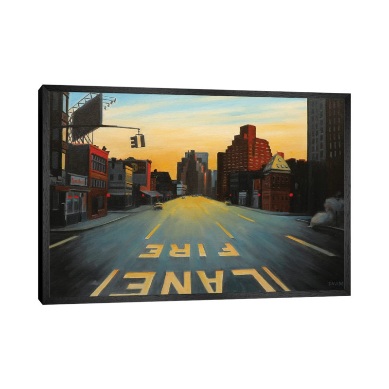 Sunrise Over Seventh Avenue by Nick Savides - Floater Frame Gallery-Wrapped Canvas Giclée on Canvas, Black