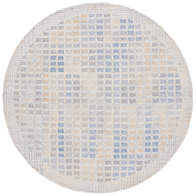 Cassello 808 Area Rug In Beige / Grey, Round 6'