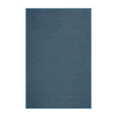 Machine Washable Solid Blue Area Rug