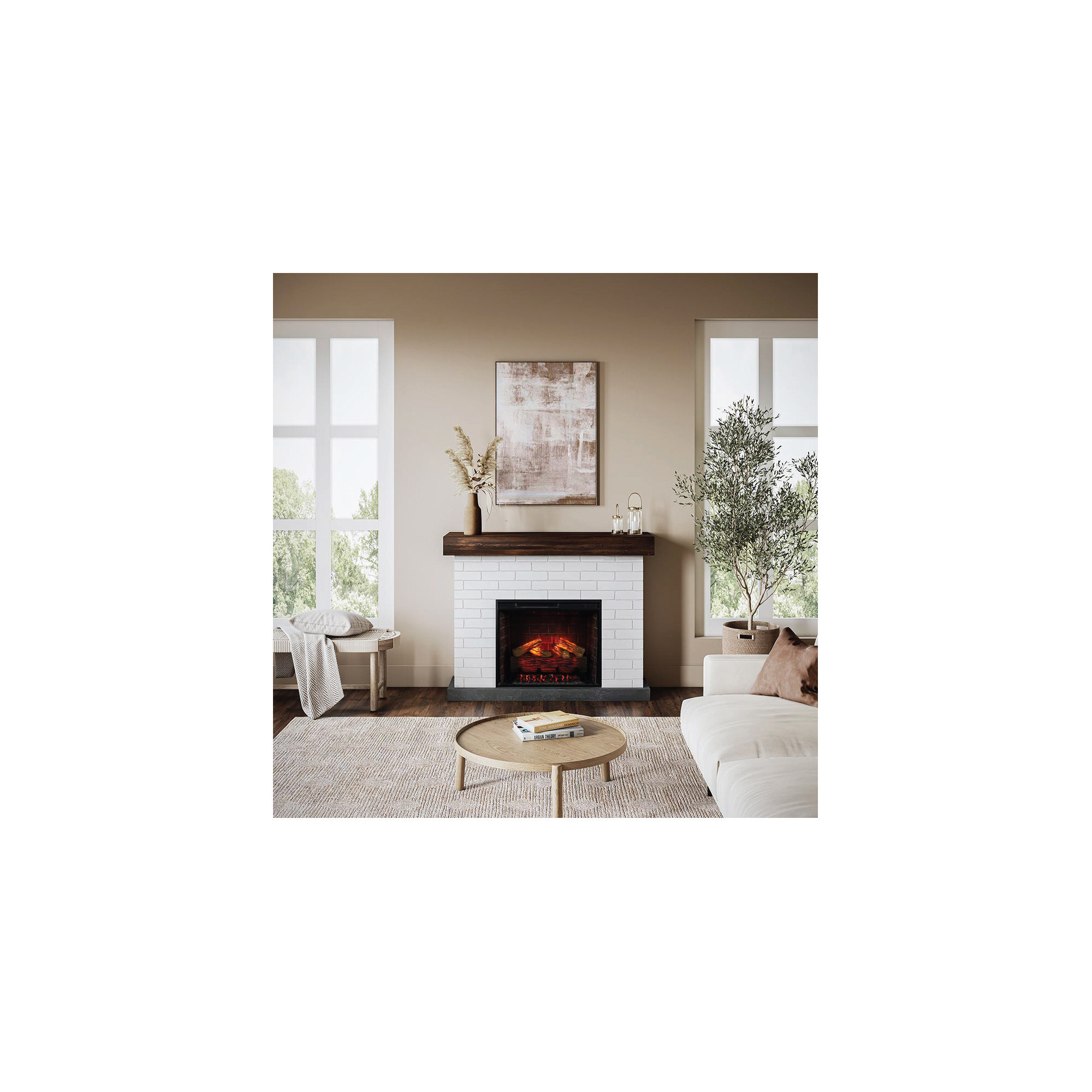 Country Living 28" Jackson White Brick Mantel