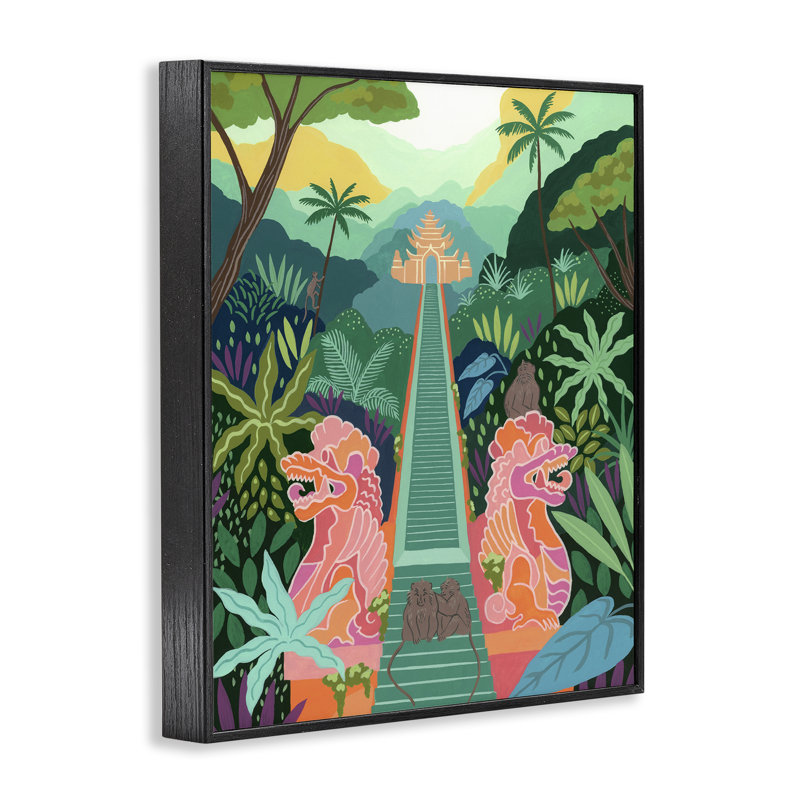 «Monkey Forest Stairs to Temple», estampe numérique, design par Courtney Haley, H 14 po x l 11 po