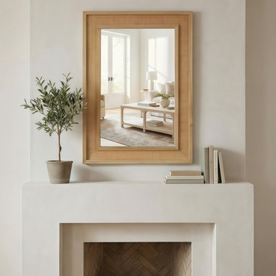 Miroir décoratif en rotin