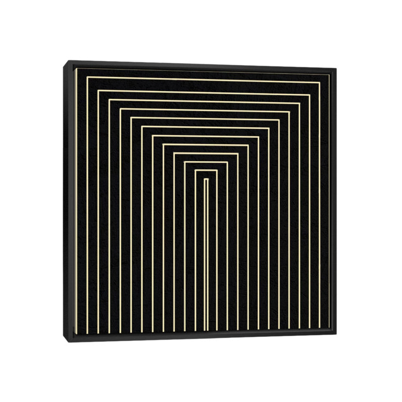 Albree Modern Clinton Plaza, impression sur toile, H 18 po x l 18 po x P 1,5 po, Toile avec cadre noir, Pas de tapis
