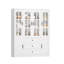 Armoire de rangement pour garde-manger de 79 po avec portes en verre et 3 tiroirs, grandes étagères de rangement, bibliothèque et armoires garde-manger modernes pour la cuisine, la salle à manger et le salon-1903153108-1903153105