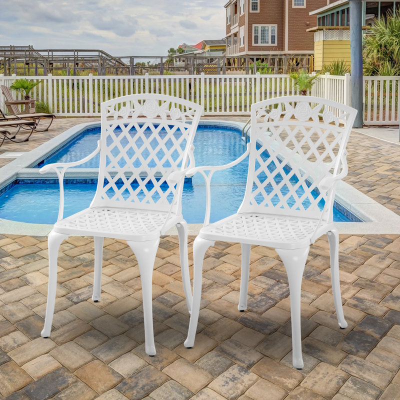 Ensemble de 2 chaises de bistro en fonte d'aluminium pour patio