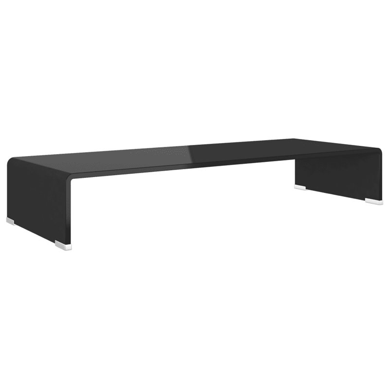Wakeland TV Stand/Monitor Riser Glass, Black, 80cm