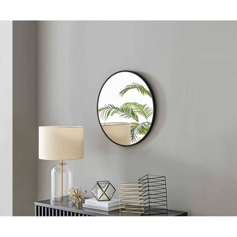 Miroir mural Alcantera, 28,3 po x 28,3 po, Noir