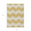 Tapis intérieur lavable 10 pi x 14 pi doré et ivoire à chevrons