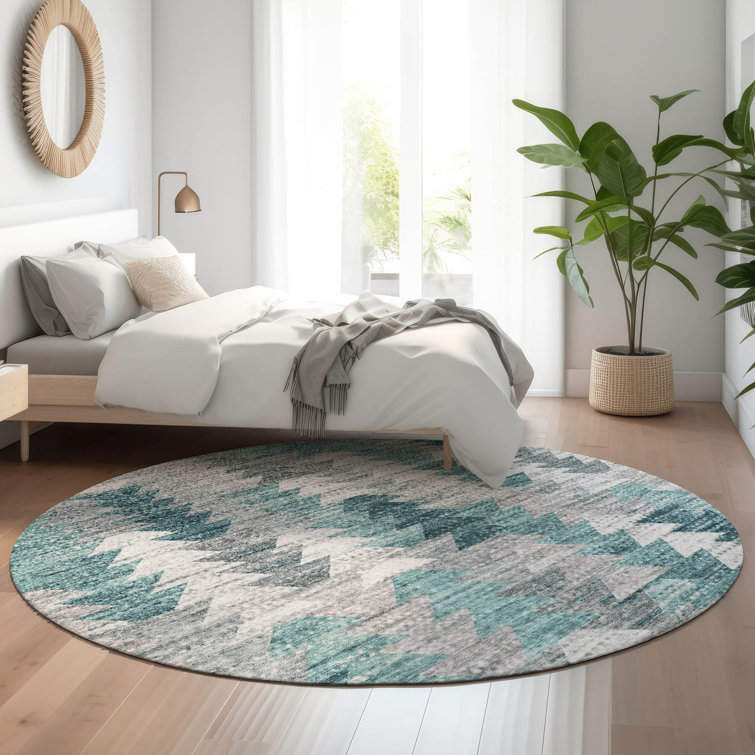 Premium Machine Washable Cerrito Teal Rug