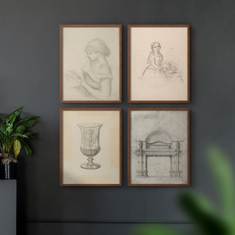 "Croquis rétro XXXII", 4 pièces