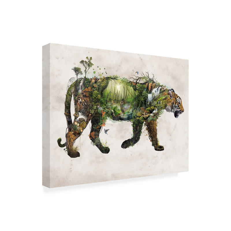 Barrett Biggers Bengal Tiger, art sur toile, H 14 po x l 19 po