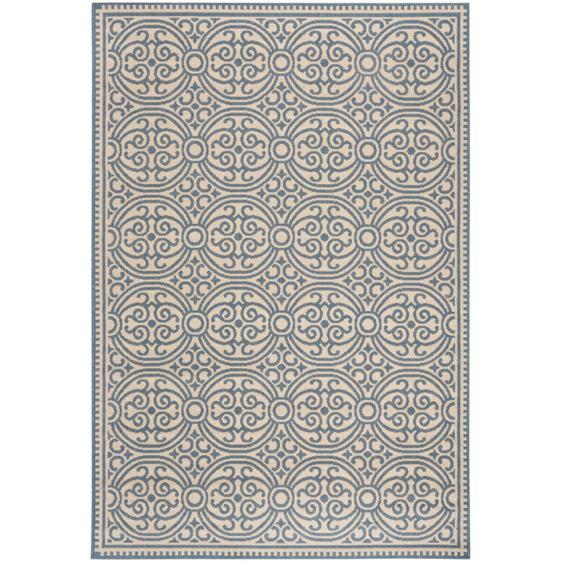 Burnell Linden 100 Performance Geometric Indoor/Outdoor Area Rug, Rectangle 9' x 12'