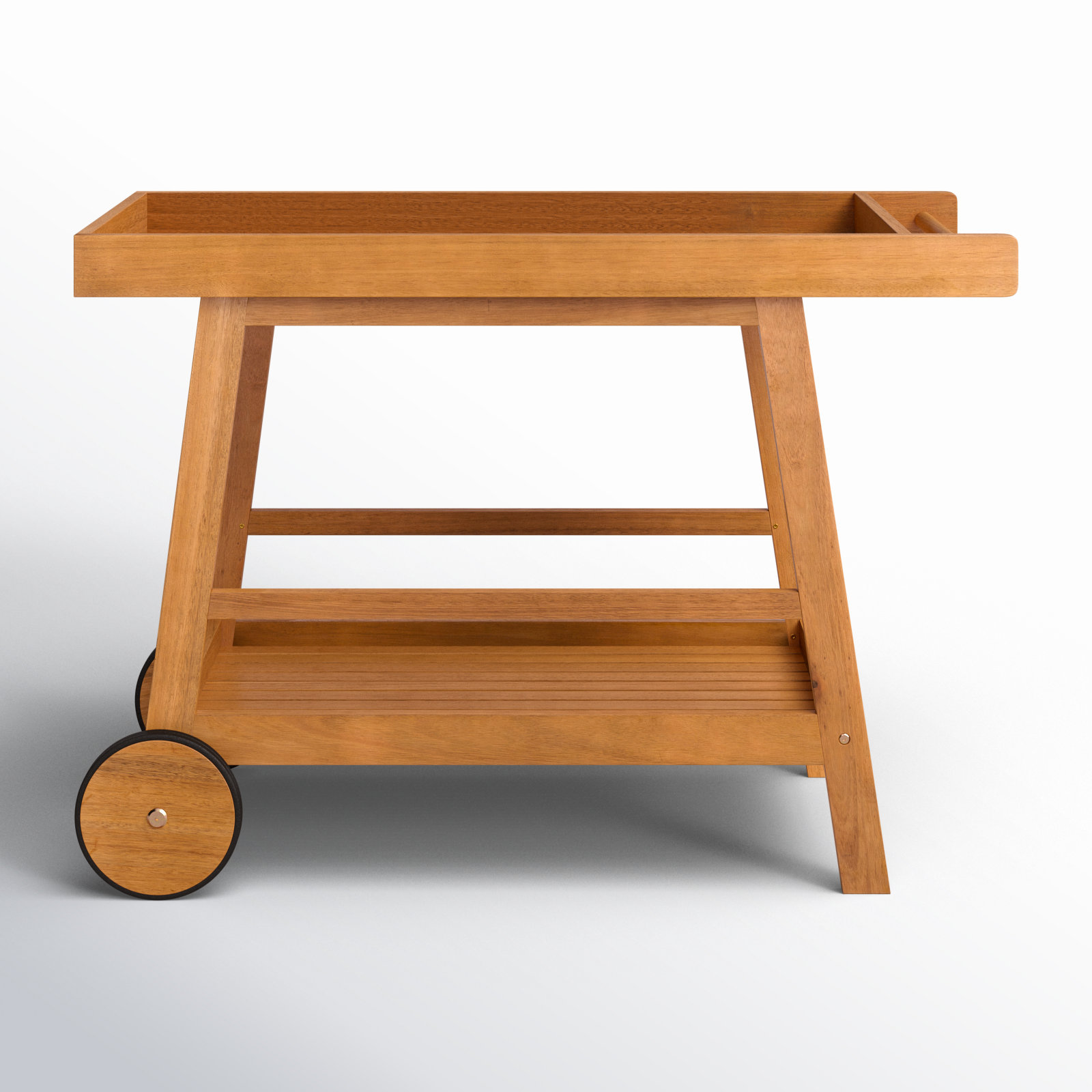 Terrace Solid Wood Bar Cart, Natural