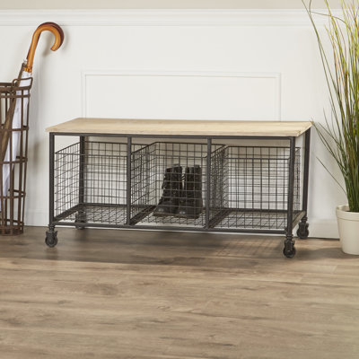Banc de rangement en bois Lockwood