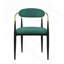 Ensemble de chaises rembourrées en tissu vert 2 pièces Modern Contemporary-2122535790