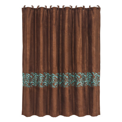 Wyatt Copper & Turquoise Scroll Southwestern Shower Curtain 72x72 inch