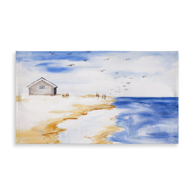 House on the Beach Tablecloth | Coastal Marine Home Decor