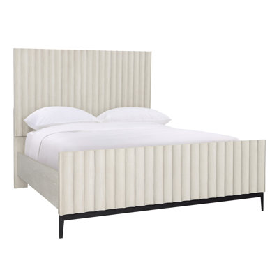 Silvia Rubber Wood Bed, Light Grey, Queen