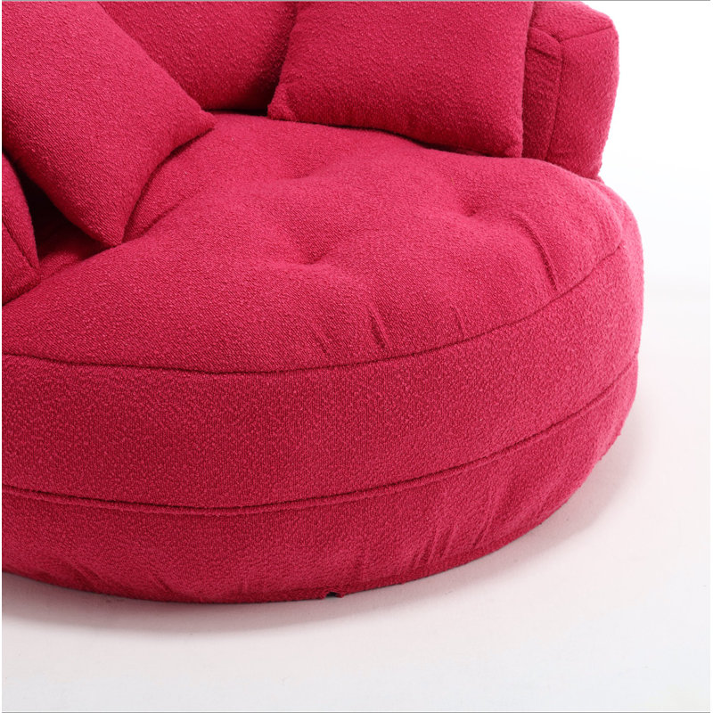 Canapé-lit simple Chenille, Boucle rose rouge