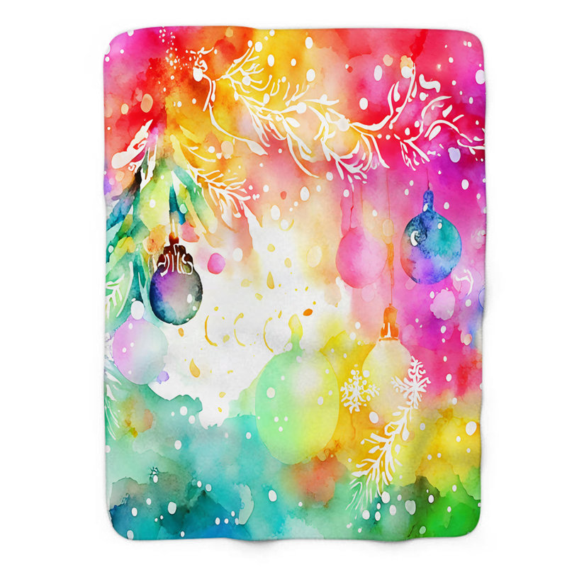 Radiant Pine Merriment - 1 Piece Premium Sherpa Blanket, L 60 po x L 80 po