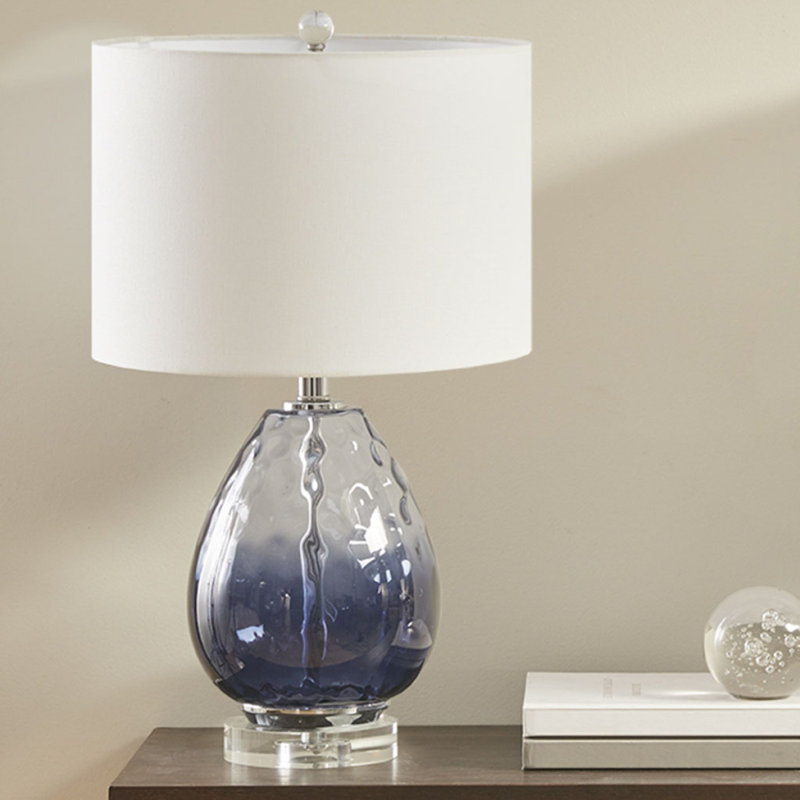 Lampe de table en verre Ombre, Bleu très foncé