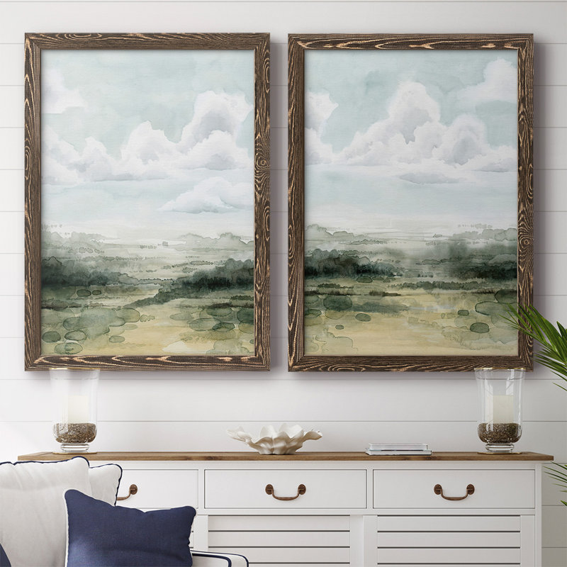 «Valley High Hights I», reproduction de photo sur toile 2 pièces, H 27,5 po x l 75 po x P 1,5 po, Noyer