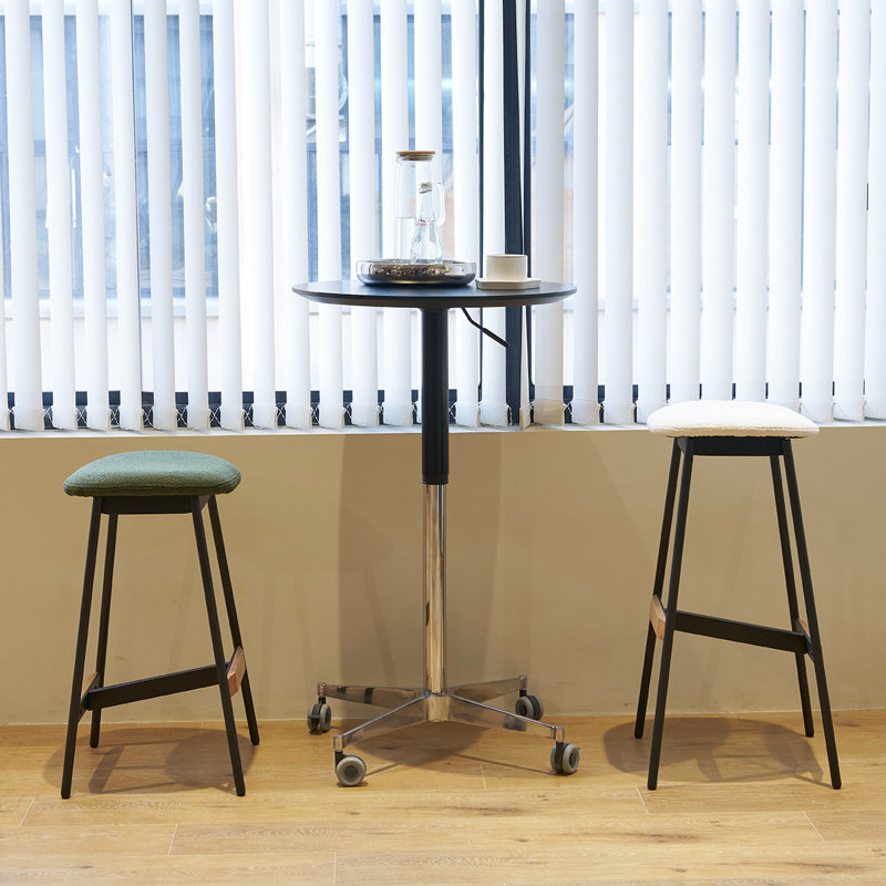 Table de bar mobile et ajustable, Noir