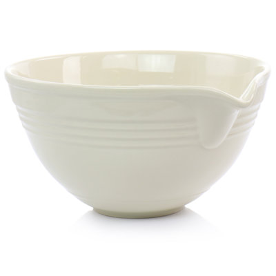 Martha Stewart 3.3 Quart Stoneware Mixing Bowl In Taupe With Pouring Spout
