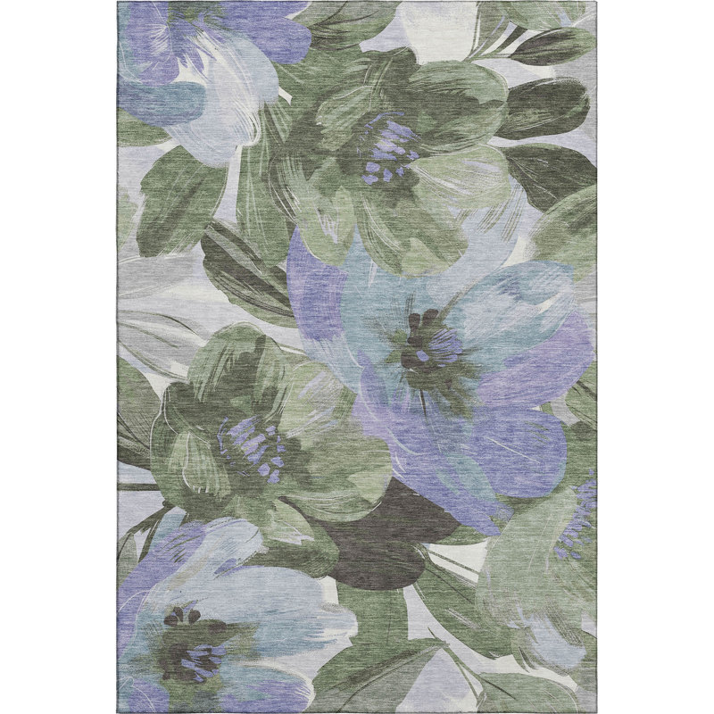 Premium Machine Washable Northdale AMF1487 Floral Rug, Rectangle 5' x 7'6"