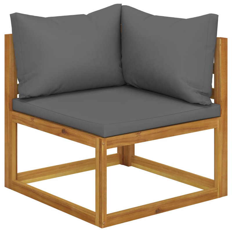 12 Piece Lounge Chair with Cushions, Dark Gray