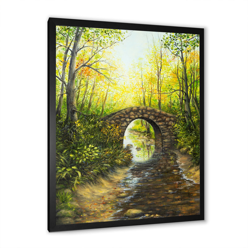 Beautiful Spring River In Forest - on, H 20 po x l 12 po x P 1 po, Cadre photo noir