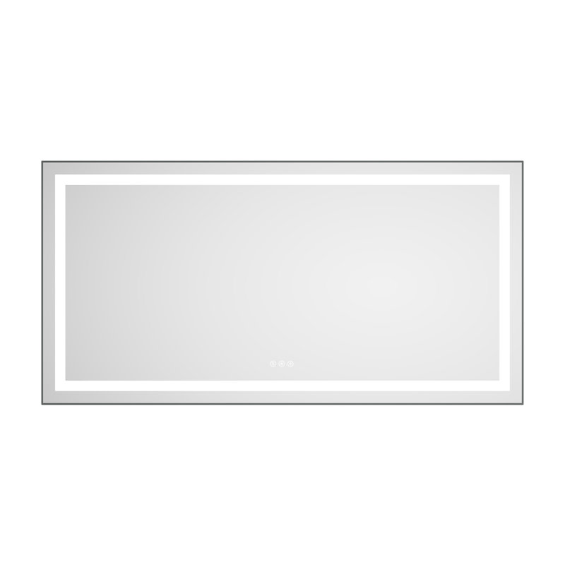 LED Bathroom Mirror with Front-lit, 3 Colors Temperature & Dimmable Light, 24" x 32", Matt Black
