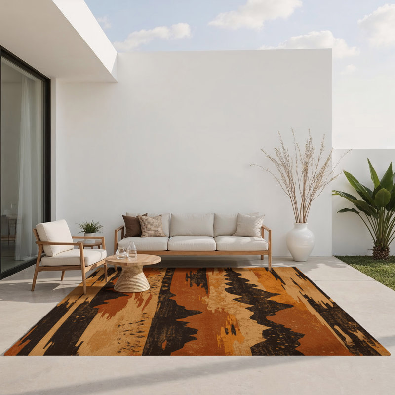 Tapis intérieur et extérieur Sagebrush Shadows, Rectangle 1 pi 6 po x 2 pi 6 po