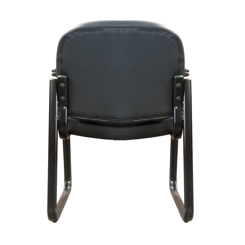 AURA NOIR, cuir reconstitué, chaise d'invité