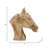 Pewamo Handcrafted Wooden Horse Head Figurine - Brown 10" Modern Decorative Accent for Home, Office, Bedroom, or Living Room