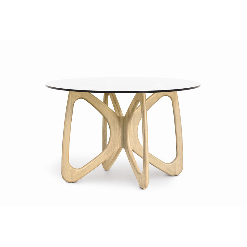 Butterfly Round Dining Table, 30"H x 48"L x 48"W, Natural Oak