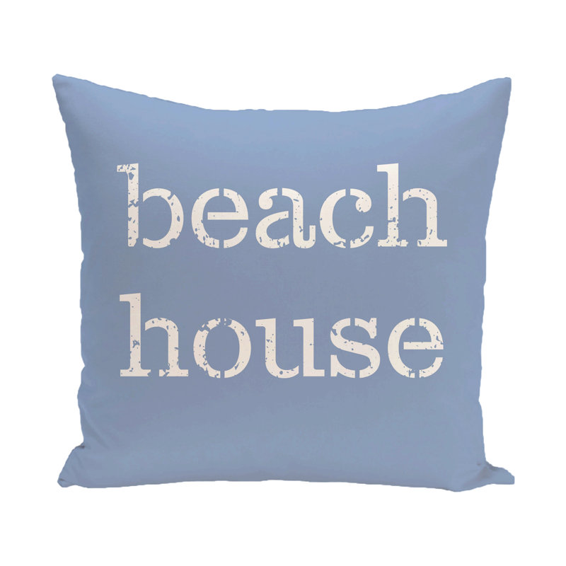 Housse de coussin carrée Beach House, H 16 po x l 16 po, Bleu