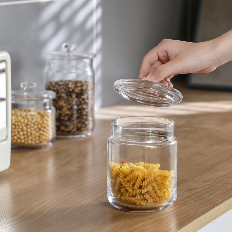Clear Glass BPA-Free Canister Set with Lids - Set of 3
