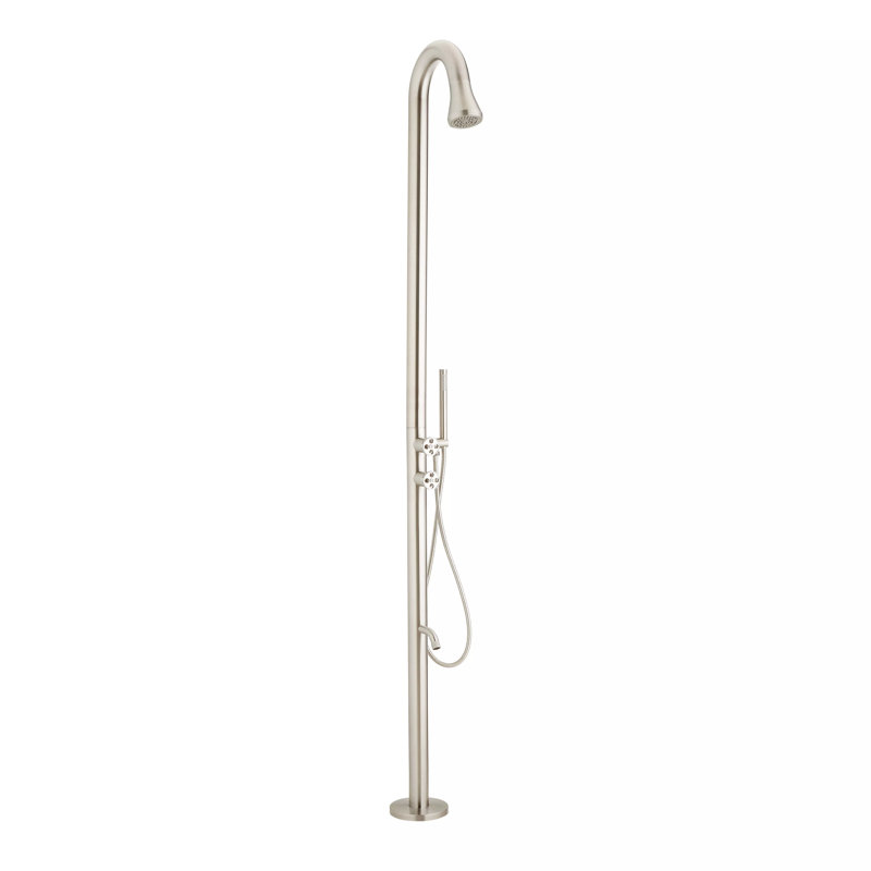 Kirwin Outdoor Retrofit Shower with Shower Head, Hand Shower, and Hose