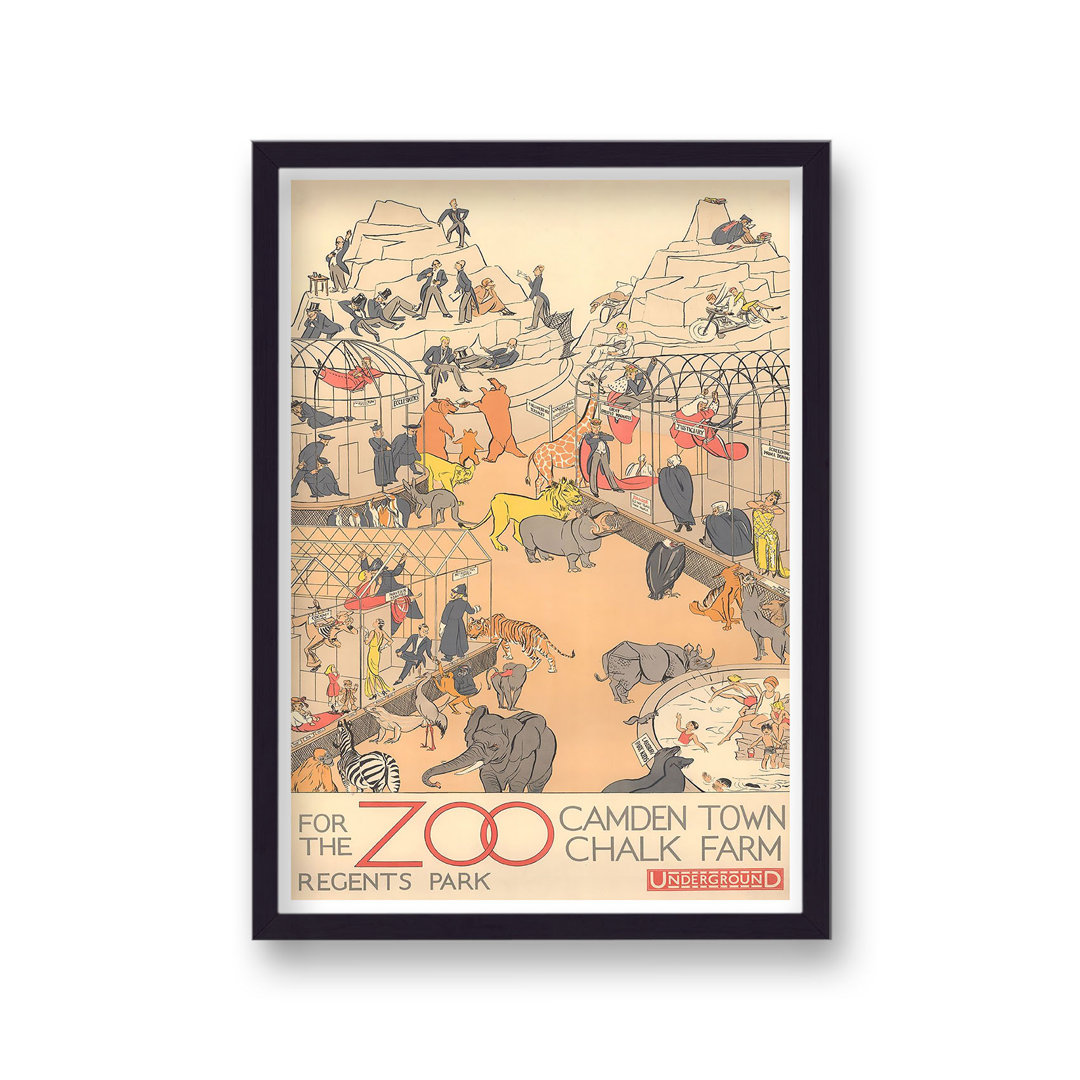 London Underground For The Zoo - Single Picture Frame Print