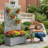 Metal Planter Box with Trellis with Wheels-1570915213