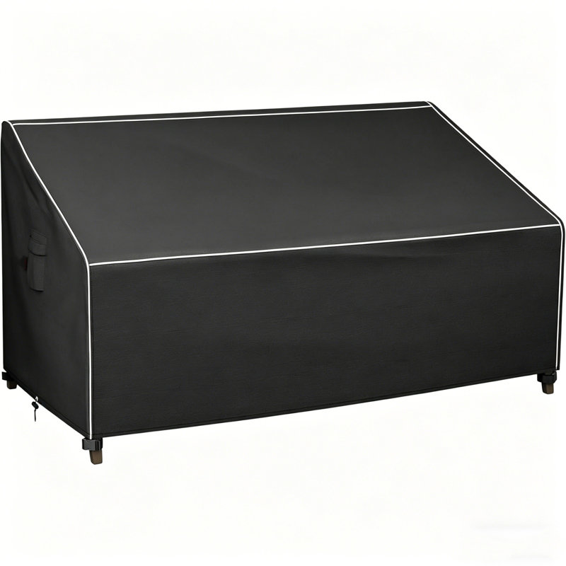 Patio Furniture Sofa Covers 64W x 26D x 35H inch 2-Seater Outdoor Waterproof Couch Loveseat Bench Cover, Black