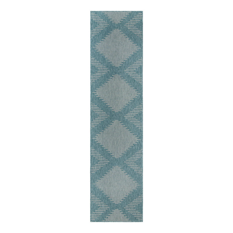 Striped Indoor / Outdoor Rug, Runner 3'3" x 14'1"