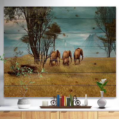 «African Elephants Panorama», photographie