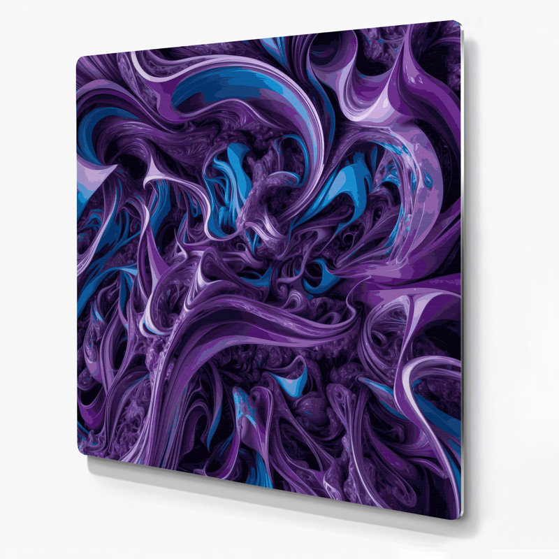 «Biomorphic Abstraction 69», art mural en métal mauve, H 12 po x l 12 po