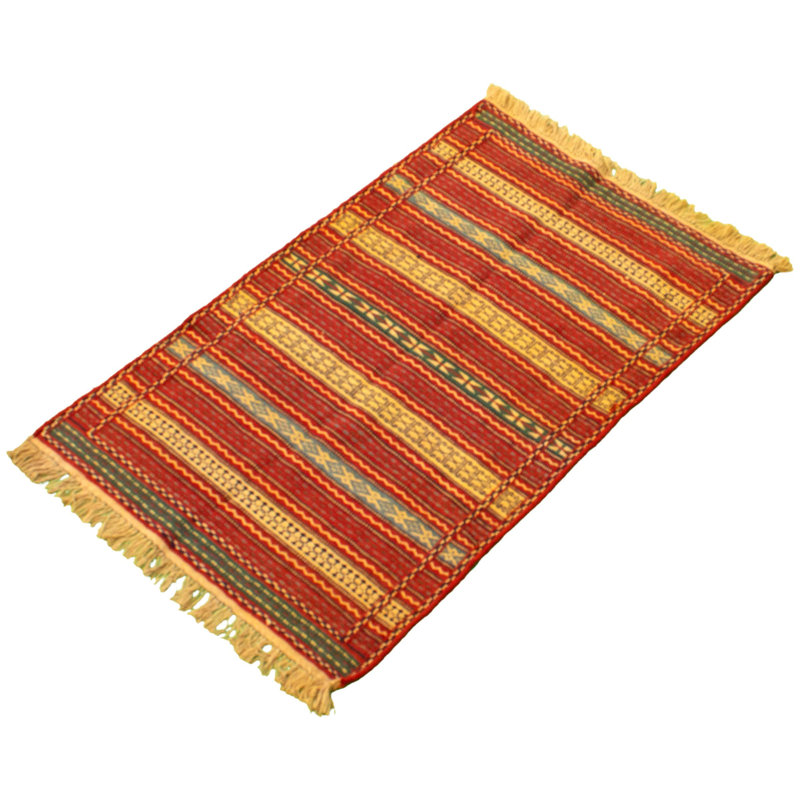 Tapis décoratif en laine de conception unique noué à la main new age kashkoli rouge/jaune 3 pi 1 po x 5 pi 1 po